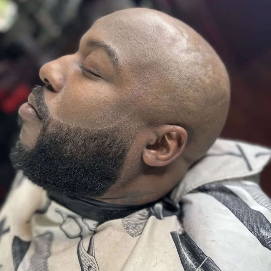 Beard shaped and lined up